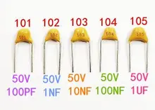 1000pcs Multilayer ceramic capacitor 100PF 1nF 10nF 100nF 1UF 50V 5.08 MILÍMETROS