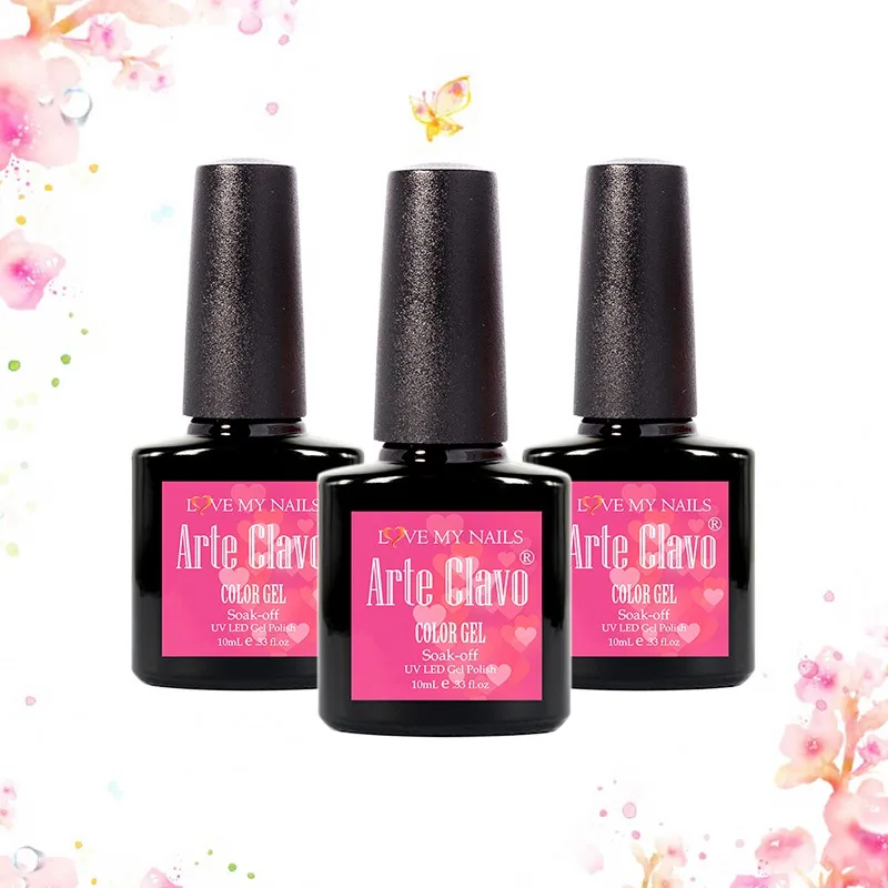 Длительный 220 Цветов Arte Clavo 10 мл Ногтей Гель Лак Для Soak Off Ногтей|nail polish soak off|gel nail