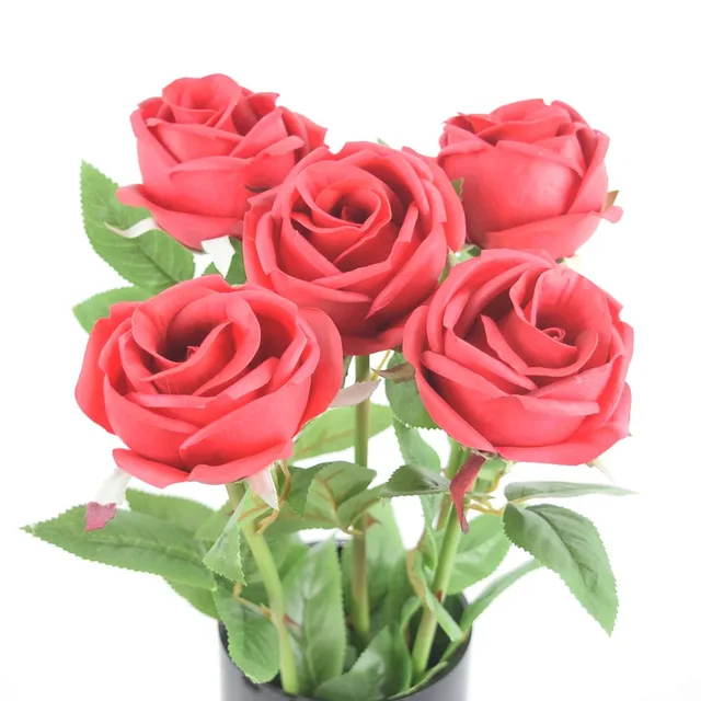 24 8 artificial rose flower pu latex real touch wedding decoration
