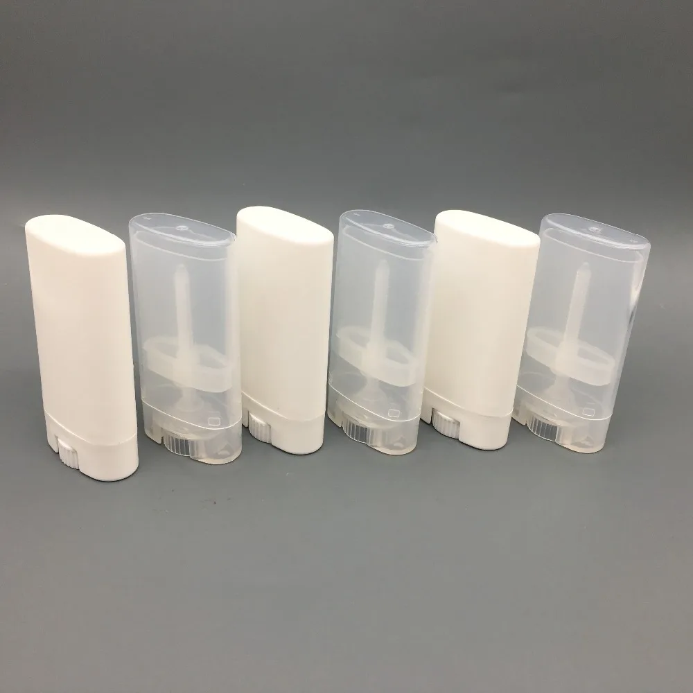 

Free shipping for 10pcs 15g/15ml white and clear flat empty lipstick tube deodorant container