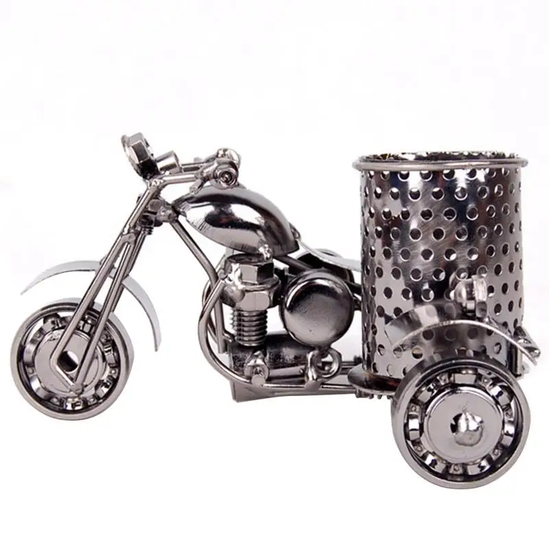 

Creative Personality Office Motorcycle Shaped Retro Pen Holder Iron Metal Crafts Pen Holder Hollow-out Simple Storage Supplies