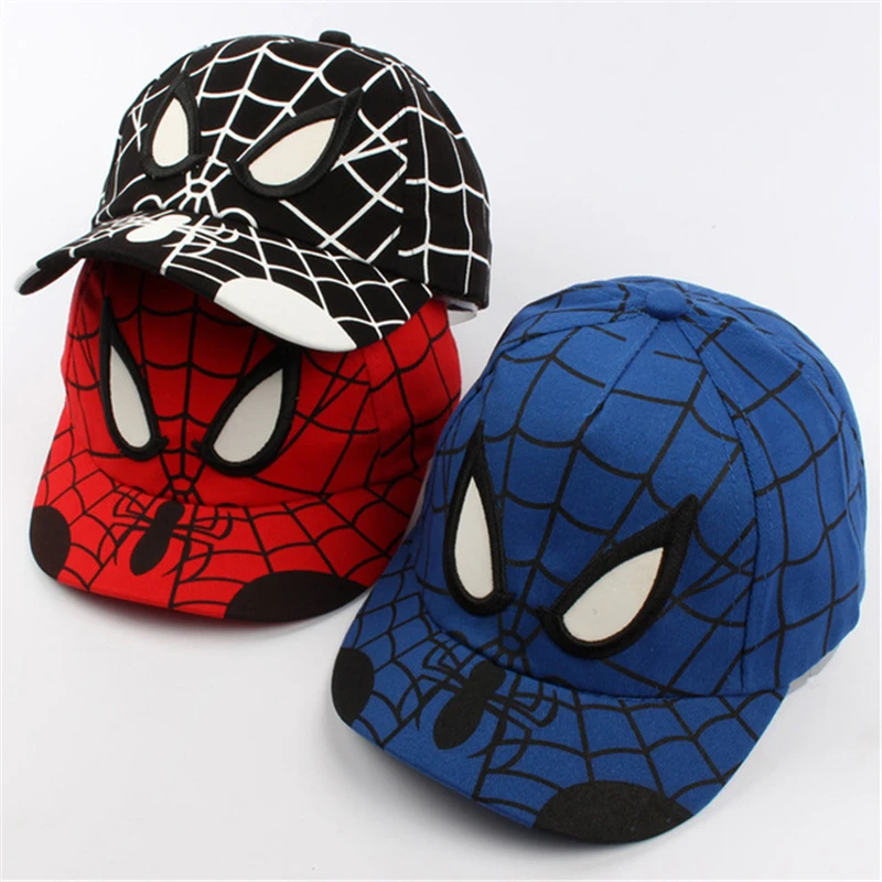 

Spiderman Cartoon Children Embroidery Cotton Baseball Cap Resizable Unisex Outdoor Kids Boy Girl Hip Hop Spiderman Cosplay Hat