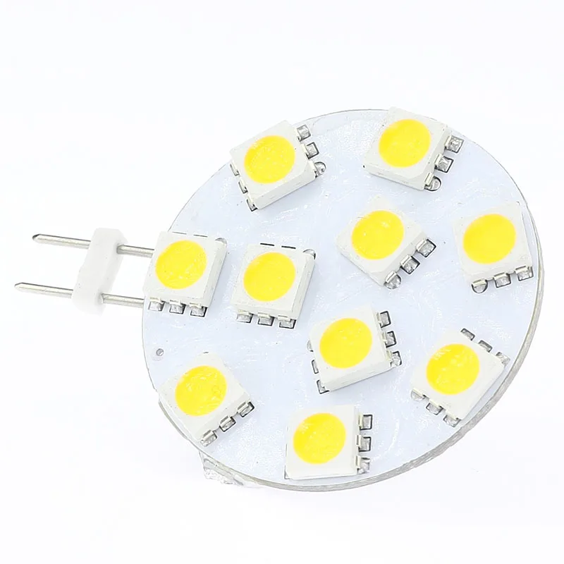 5 шт./лот G4 Светодиодная лампа 10LED SMD 5050 12VDC 12VAC 220LM 2 Вт для дома корпус лодка спотинг