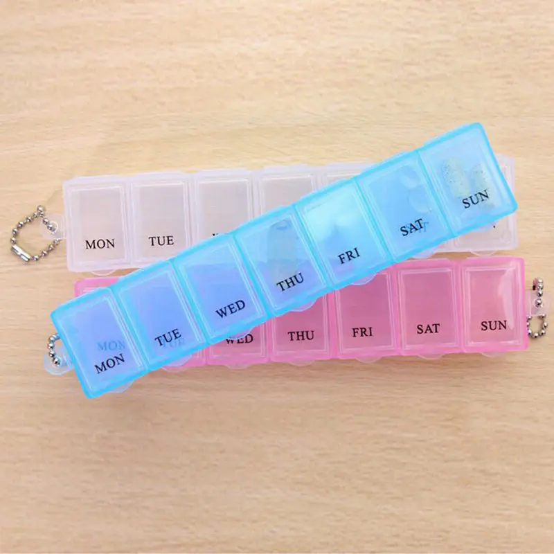 1pc Weekly 7 Days Portable Box For Tablet Pill Medicine Storage Organizer Tablet Container Case