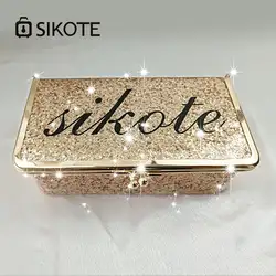 SIKOTE 19 см однотонные косметички для макияжа сумка коробка розовое золото портативный для путешествий косметички с застежкой Модные женские