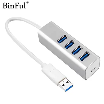 

Binful Aluminium Usb 3.0 Hub High Speed 4 Ports Power Adapter 3.0 Usb Hab Splitter For Computer Notebook Laptop Pc Usb Hubs