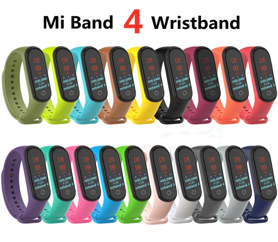 

Colorful mi band 4 accessories pulseira miband 4 strap replacement silicone Wriststrap for xiaomi mi4 smart bracelet Wristband