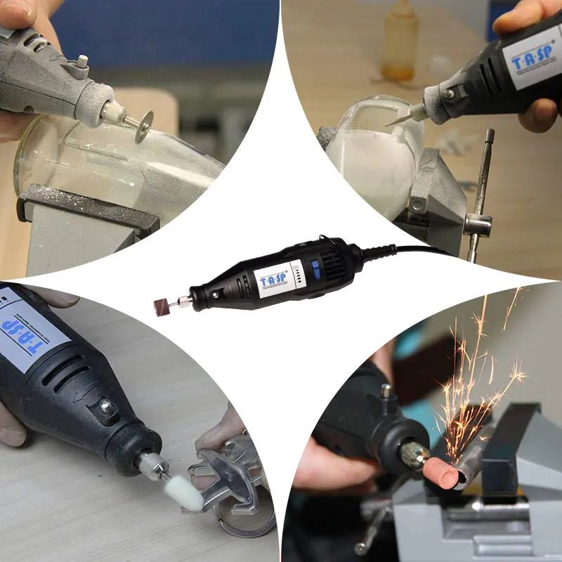 Koop TASP 220 v 130 w Elektrische Mini Boor Grinder Rotary Graveur Tool Set met Veiligheidsbril en Accessoires