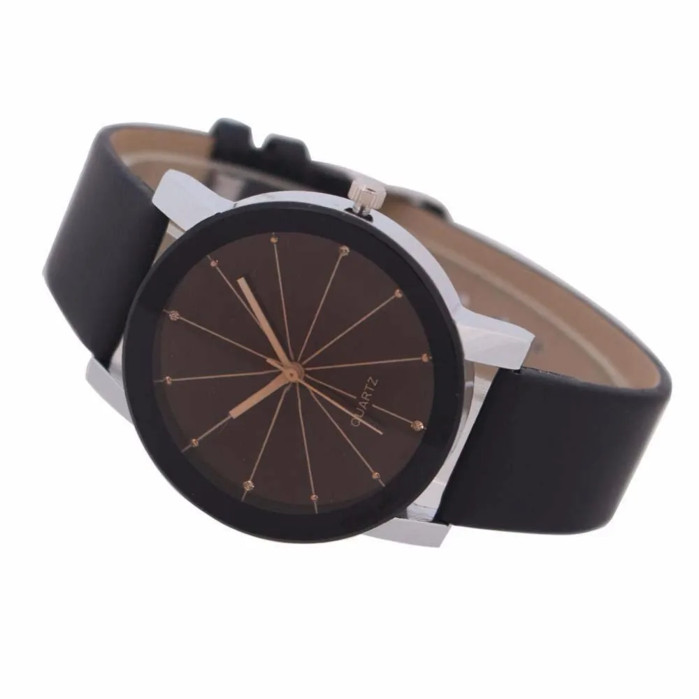 Fashion Casual Women Leather Band Quartz Analog Wrist Watches for Lover B 4