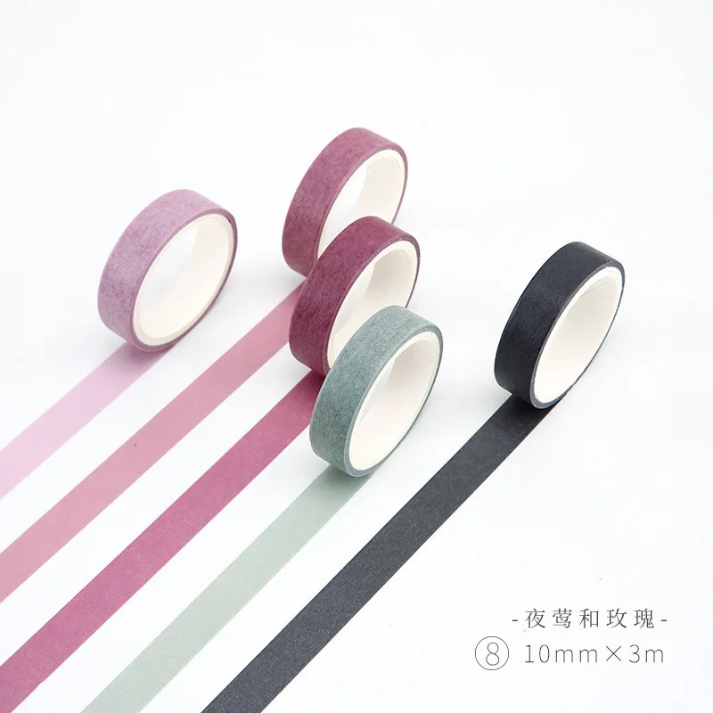 5 шт./упак. теплые Цвет основы лента Washi DIY Скрапбукинг Стикеры этикетки клейкая лента Школа канцелярских товаров - Цвет: 8