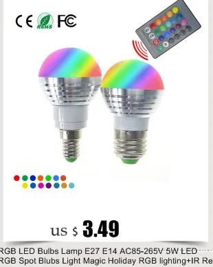 Rgb светодиодные лампы E27 E14 AC85-265V 3 Вт led rgb пятно Blubs свет волшебного праздника RGB Освещение + ИК- дистанционное управление 16 Цвета