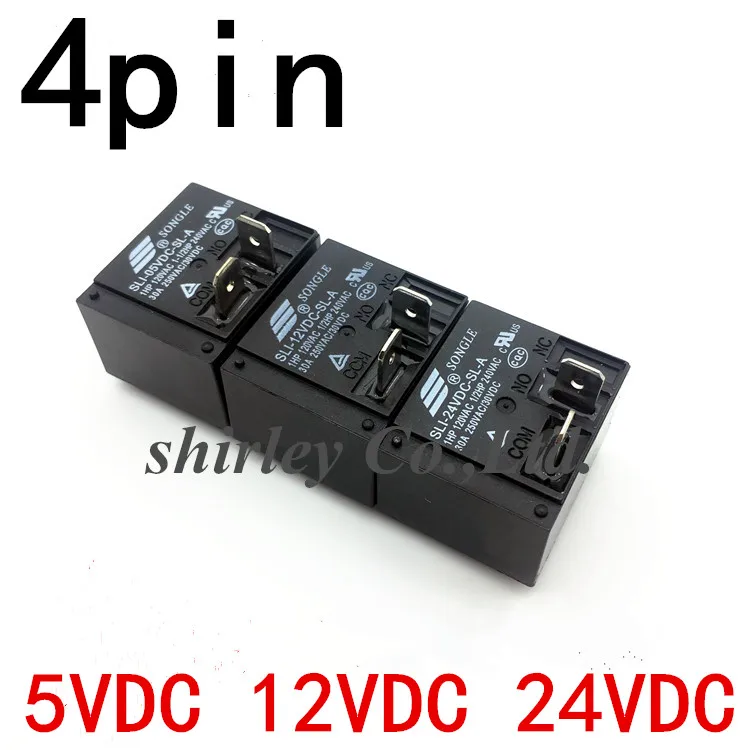 Мощность реле SLI-05VDC-SL-A SLI-12VDC-SL-A SLI-24VDC-SL-A 5 В, 12 В, 24 В постоянного тока, 30A HF2160 4PIN SONGLE T93 SLI-05V 12 V 24VDC-SL-A