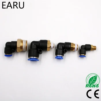 

PL OD 4 6 8 10 12mm - 1/8'' 1/4'' 3/8'' 1/2'' Pneumatic Male Elbow Connector Tube Air Push In Fitting Plug Socket