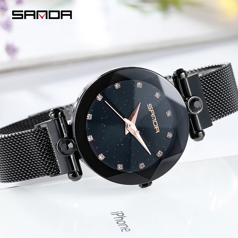 

Digital watch lady 2019,woman glitter watches luxury rose gold silver fashion,magnet water proof crystal stainless steel watch