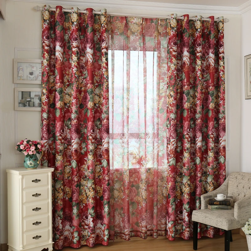 finished products Bedroom curtain whole rustic living room curtain