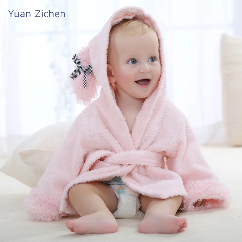 Dropshiping Summer Children'S Bathrobe Cute Animal Hooded Cotton Baby Bath Towels Lovely