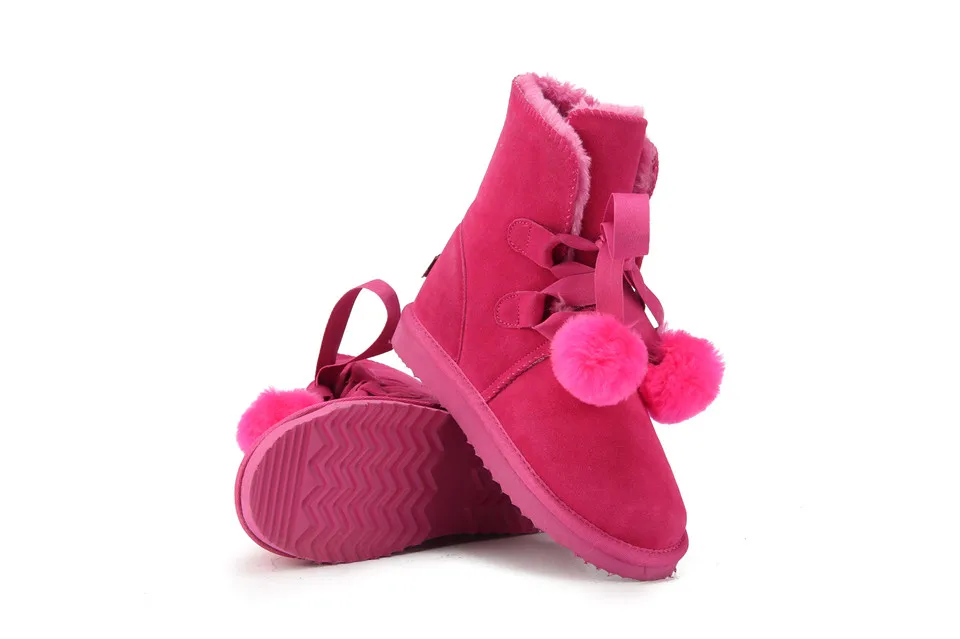 HABUCKN/Модные женские замшевые зимние ботинки на шнуровке из натуральной кожи; зимняя обувь на овечьем меху; обувь на плоской подошве; цвет коричневый