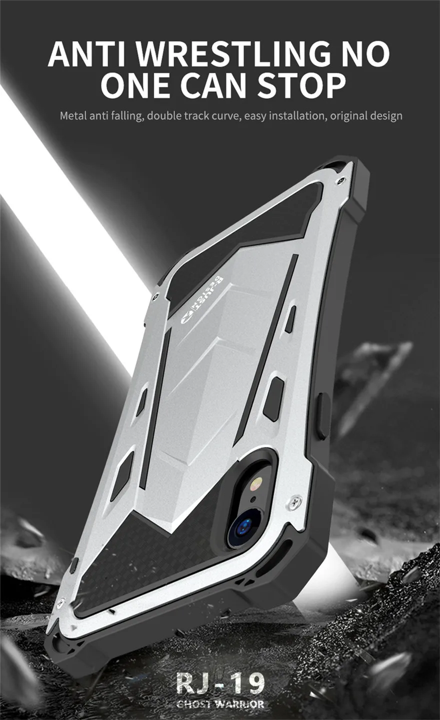 New Heavy Duty Case for iPhone XS Max Doom Armor Metal Case for iPhone XS Original R-just Shockproof Cover For iPhone X XR (2)
