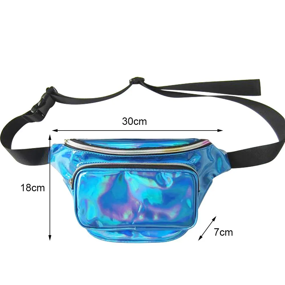 2019 голографическая поясная сумка Блестящий Неон PU Голограмма лазерный фестиваль