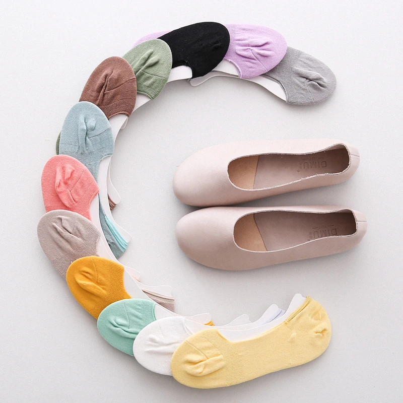 

Women No Show Candy Colors Woman Socks Fashion Girls Cotton Women's Invisible Socks Are Short Slippers 1 Pair Summer Spring