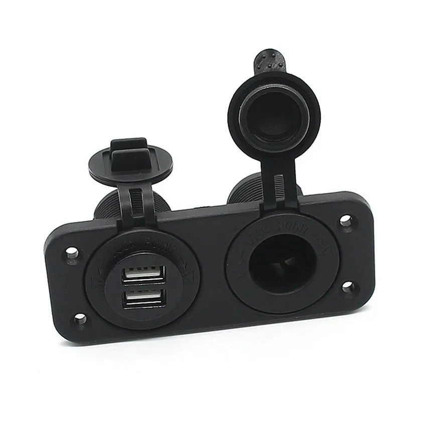

2017 High Quality Dual USB Charger and Socket Panel Mount Marine 12 Volt Boat Power Outlet