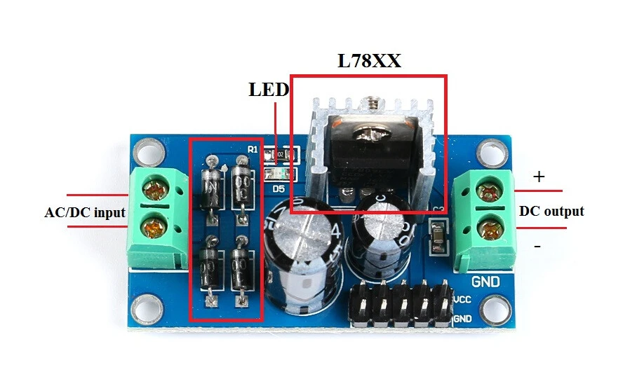 AC/DC15V-24V к DC12V LM7812 три терминала регулятор напряжения Модуль 12 В L7812 источник питания Регулируемый Регулятор модуль