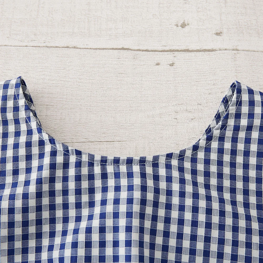 Metersbonwe Women Plaid Blouses  New  Half Sleeves