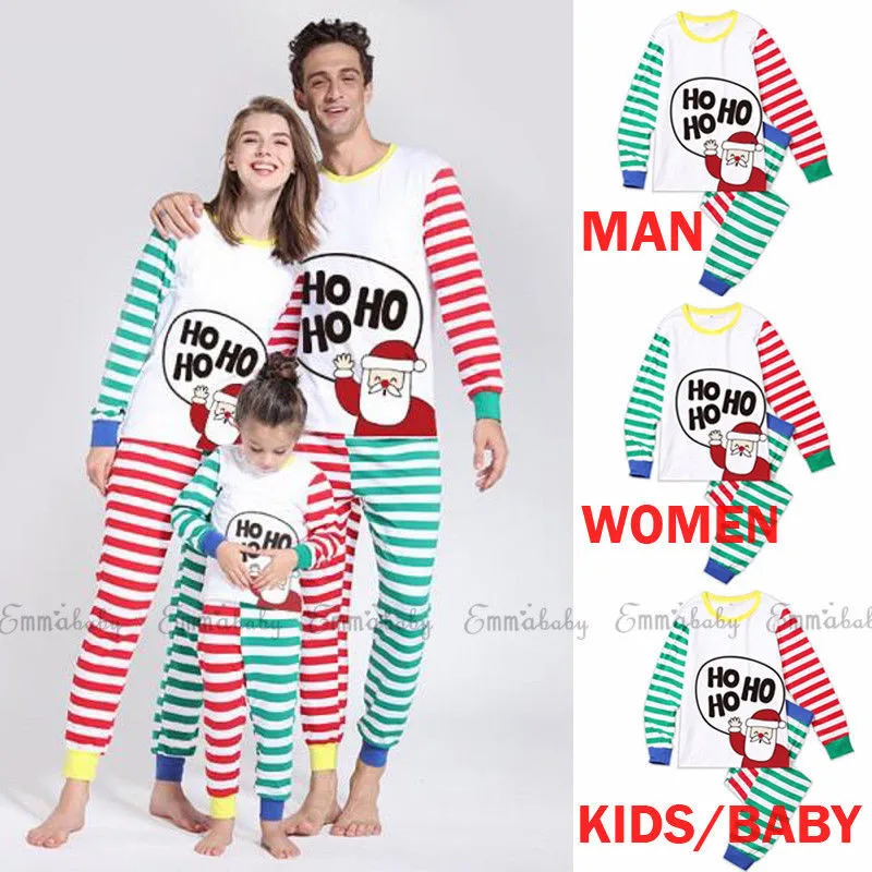 Комплект одинаковых рождественских пижам для всей семьи; одежда для сна с изображением Санта-Клауса для женщин и детей; одежда для сна; Семейные комплекты; одинаковые комплекты