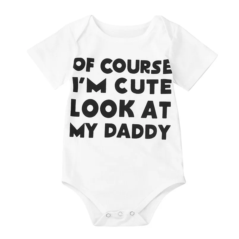Baby Clothing Newborn Infant Baby Girl Boy Short Sleeve Letter Romper Jumpsuit Outfits Clothes romper do beb menina #20O17 #F (3)