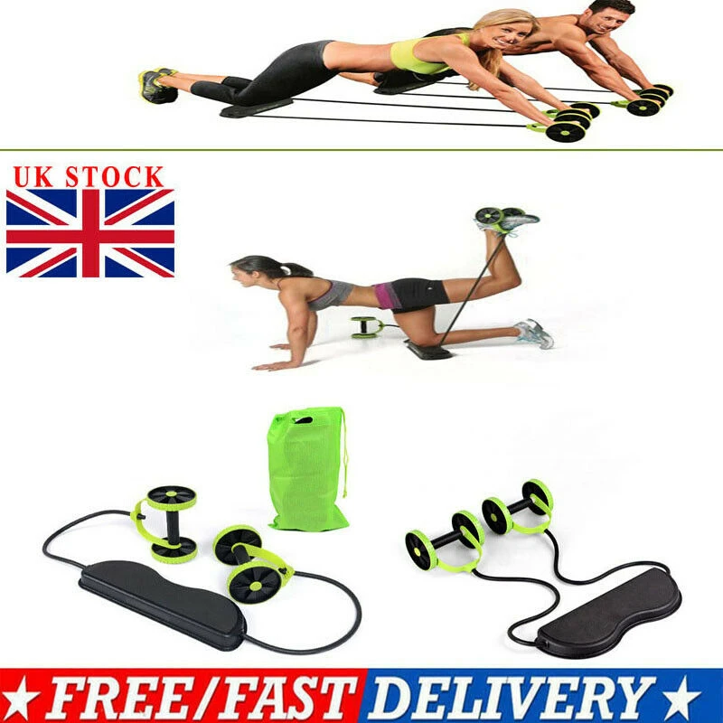 Core Double Power Roll Ab Roller Wheel Abdominal /& Full Body Trainer Fitness
