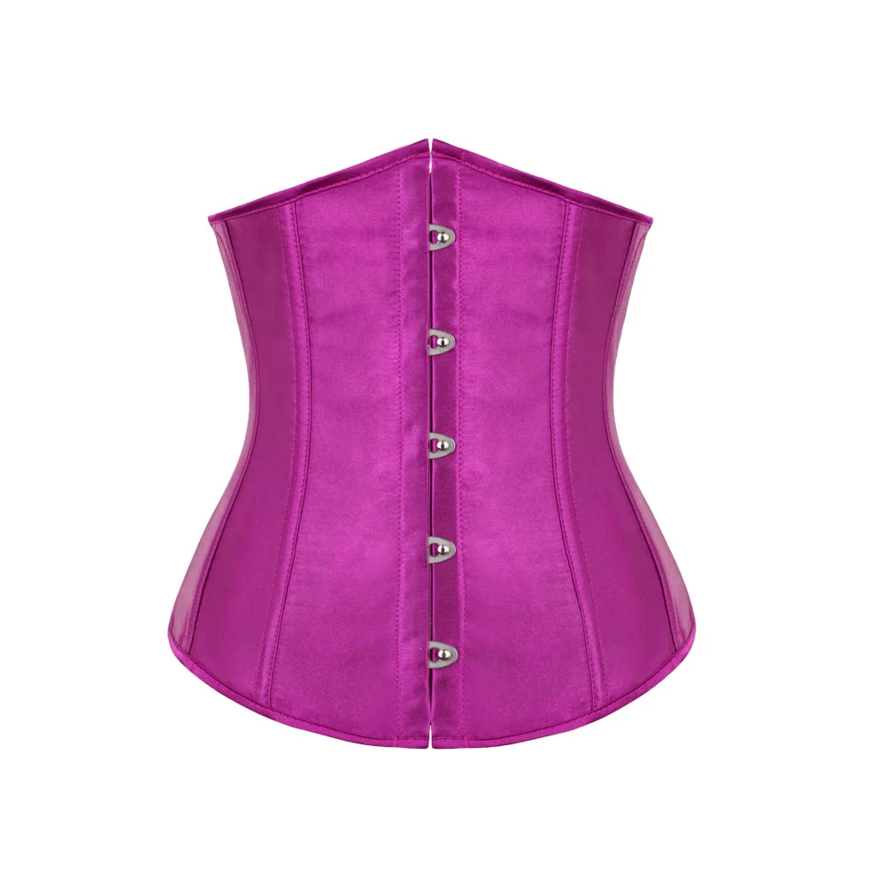 

Solid Satin Underbust Corset Top 6XL Women Plus Size Corsets Plastic Boned Bustier Waist Slimming Korsett Daily Outfit Corselet