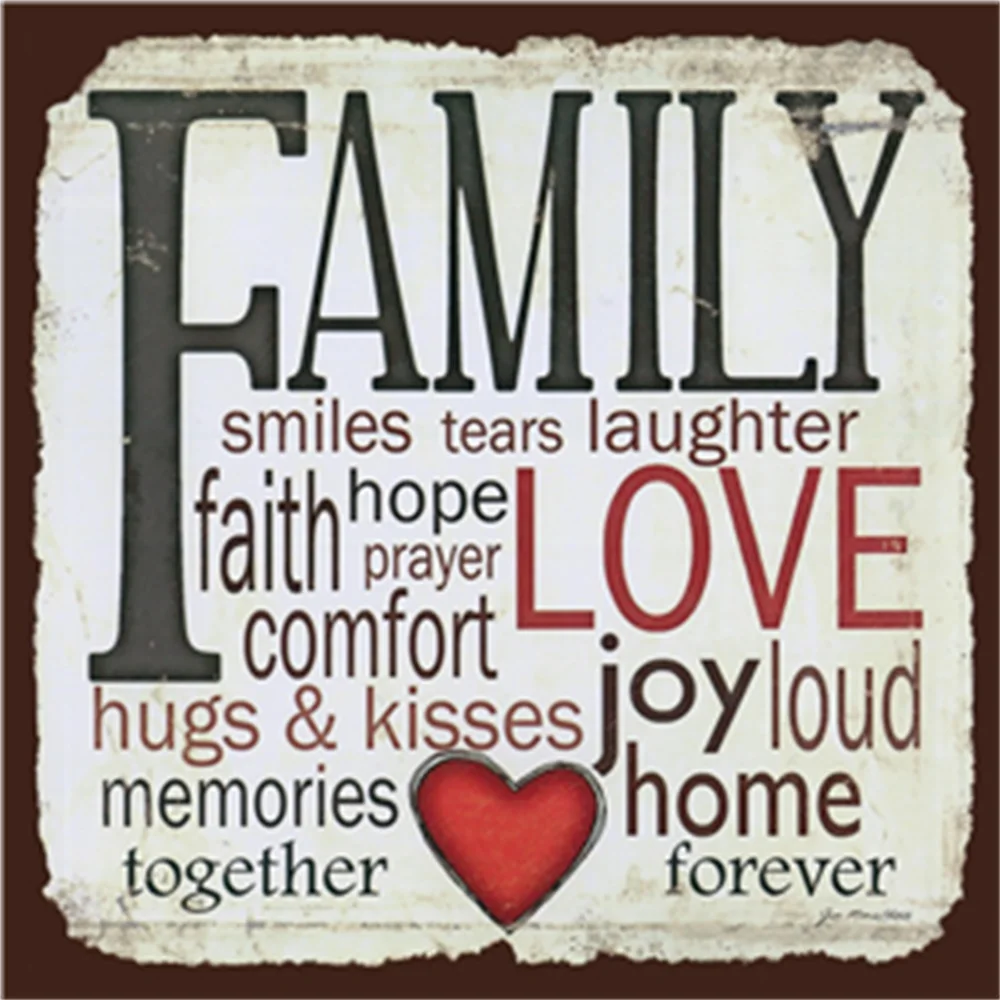 

Family Love Metal Sign Bar Wall Decoration Tin Sign Vintage Metal Poster Home Decor Painting Plaques Art Poster