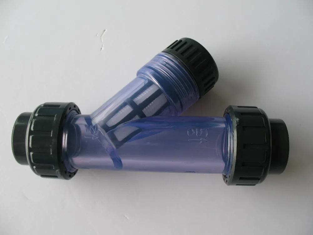 pvc strainer / pipe fittings/ Y type clear pvc strainer 4" DIN or ANSI