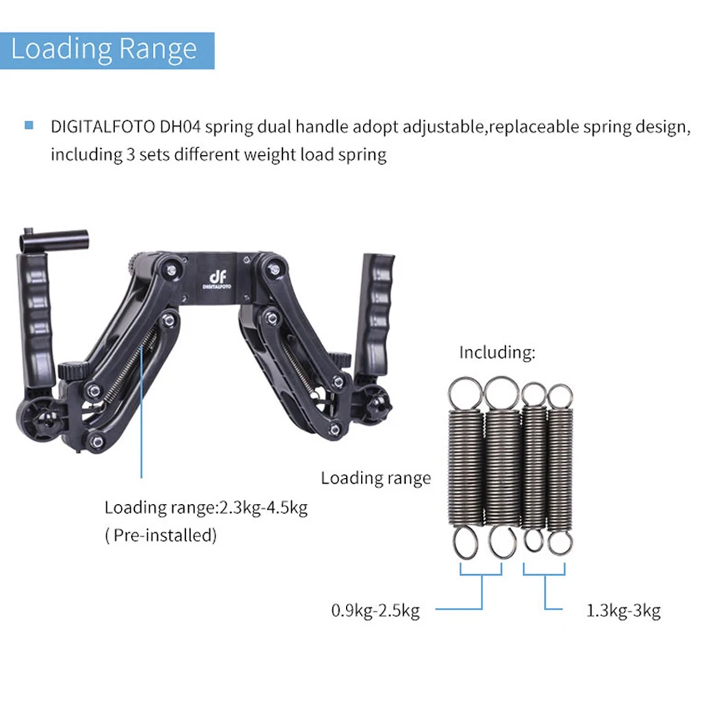 DH04 3-осевой шарнирный стабилизатор для видеосъемки на весну кран с двойной ручкой, 4,5 кг Вес для крана 2 DJI RONIN с гладкой 4 OSMO 2 AK2000 AK4000 Moza Air 2