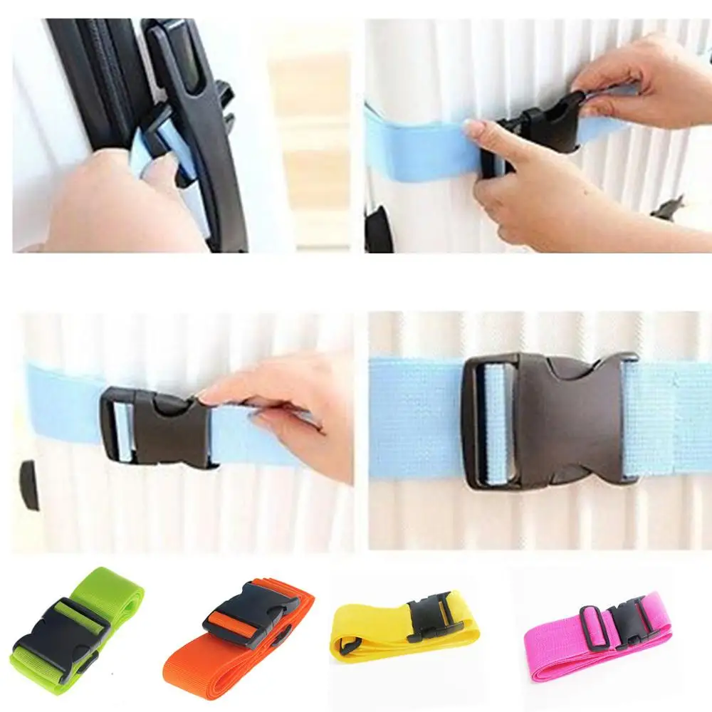 11 Colors Adjustable Nylon Lock Travel Luggage Straps Belt Protective Travel Accessories Suitcase Packing Belt