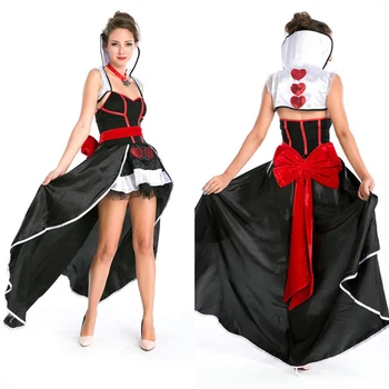 

VASHEJIANG Women Renaissance Queen of Heart Costume Adult Vintage Gothic Queen Costume for Halloween Carnival Medieval Dress