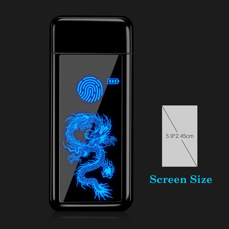 

Cool Electronic USB Lighter Full Screen Pattern Tungsten Turbo Cigarette Electric Windproof Lighter For Smoking