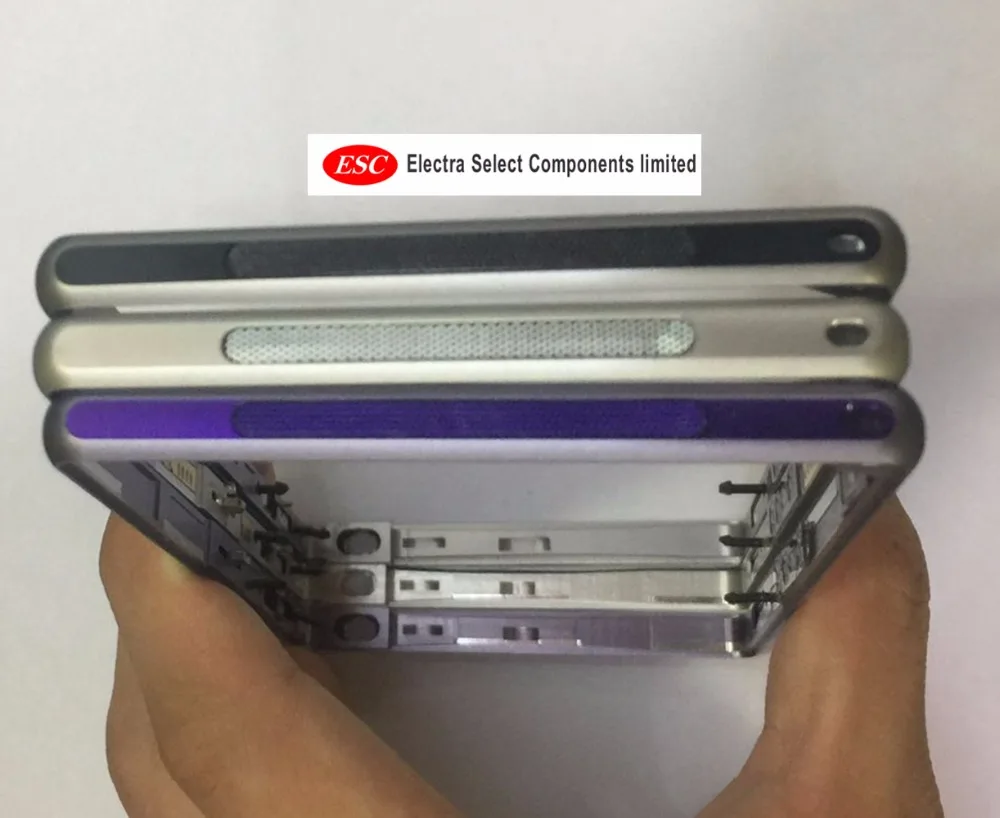 ESC металлический корпус средней рамы с ободком боковой пластины для sony Xperia Z1 L39h C6903 средняя рамка запасные части белый/черный/фиолетовый цвет