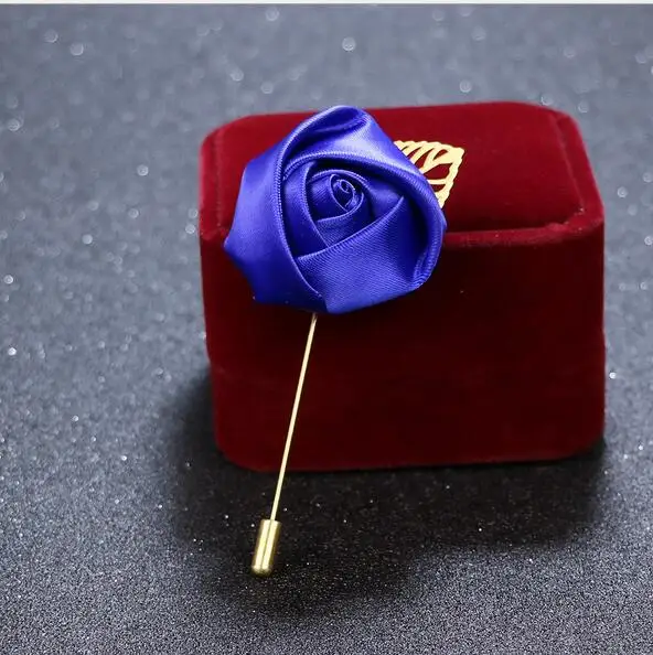 

New Fashion 100Pcs Best Man Male Suits Gold Leaves Roses Brooches Corsage Collar Flowers Long Needle Handmade Lapel Pin Brooch