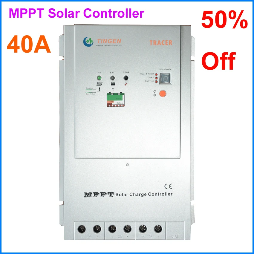 EPsolar OEM TINGEN 40A MPPT контроллер солнечного зарядного устройства Tracer4210RN 40 ампер 12 в 24