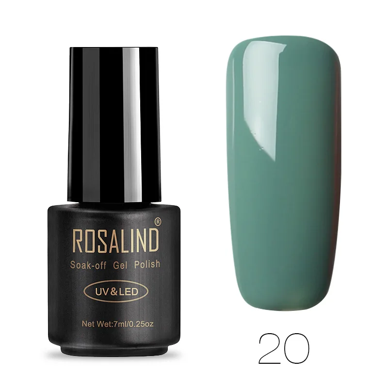 20 ROSALIND Гель-лак для ногтей 7 мл полуперманентный УФ Гибридный праймер нужна лампа основа верхнее покрытие для дизайна ногтей Гель-лак Лаки - Цвет: 20