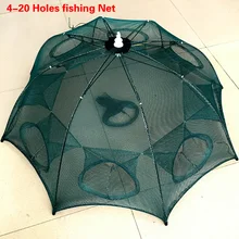 Shrimp Cage Cast-Net Crab Fish-Trap Folding 4-20-Holes Nylon Automatic Strengthened