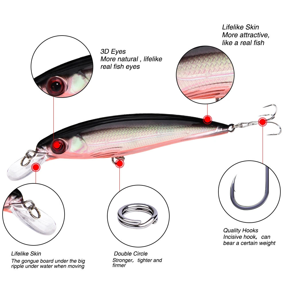 بيكي أسماك الصيد السحر Wobblers 3D عيون العائمة الليزر Crankbaits ل توبواتر البحر الكارب الصيد البلاستيك الطعوم Pesca إيسكا بيكي أسماك الصيد السحر Wobblers 3D عيون العائمة الليزر Crankbaits ل توبواتر البحر الكارب الصيد البلاستيك الطعوم Pesca إيسكا
