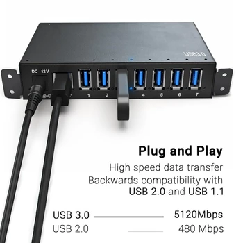 

Industry Level High speed usb 3.0 7 port hub usb with Mounting Bracket from ladagogo orginal factory