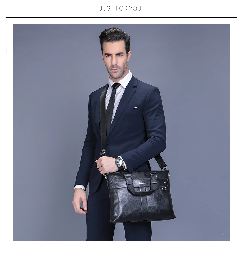 VORMOR 2018 Men Casual Briefcase Business Shoulder Bag Leather Messenger Bags Computer Laptop Handbag Bag Men's Travel Bags 7