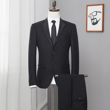 

2pcs Set:Jacket+Pant | 2019 Newest Men's Fashion Wedding Dress Suit Male Formal Business Casual Suits Slim Blazer | Size:M-5XL
