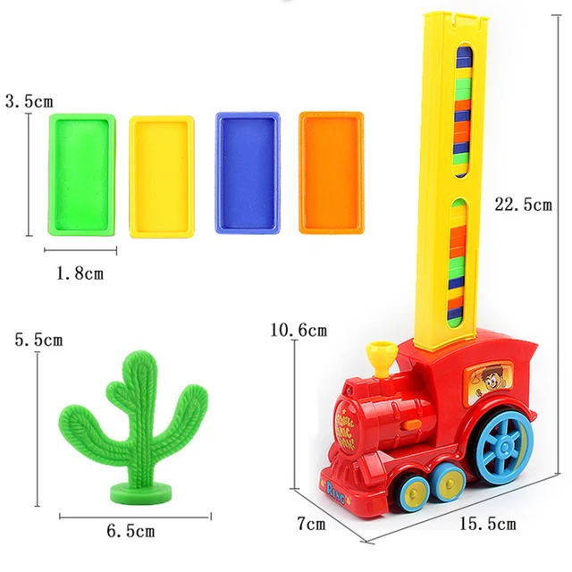 Colourful Train Domino Electric Car Vehicle Model Automatic Set Up Plastic Dominoes Unisex Gift Game Toys For Children 5