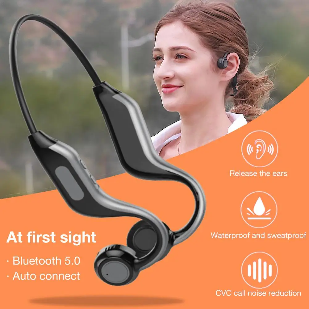 

B1 Bluetooth 5.0 Headset Binaural Wireless Earphone Sports Waterproof Bone Conduction Lightweight Headphone For Jogging Driving