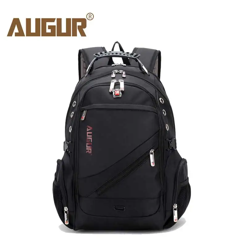 AUGUR, городской рюкзак для мужчин и женщин, 17 дюймов, рюкзак для ноутбука для мужчин, Подростковый рюкзак для колледжа, большая Вместительная дорожная сумка - Цвет: Black