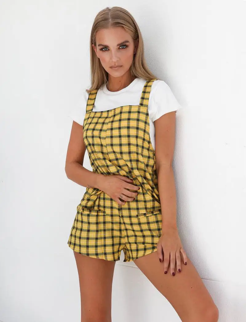 yellow jumpsuit shorts